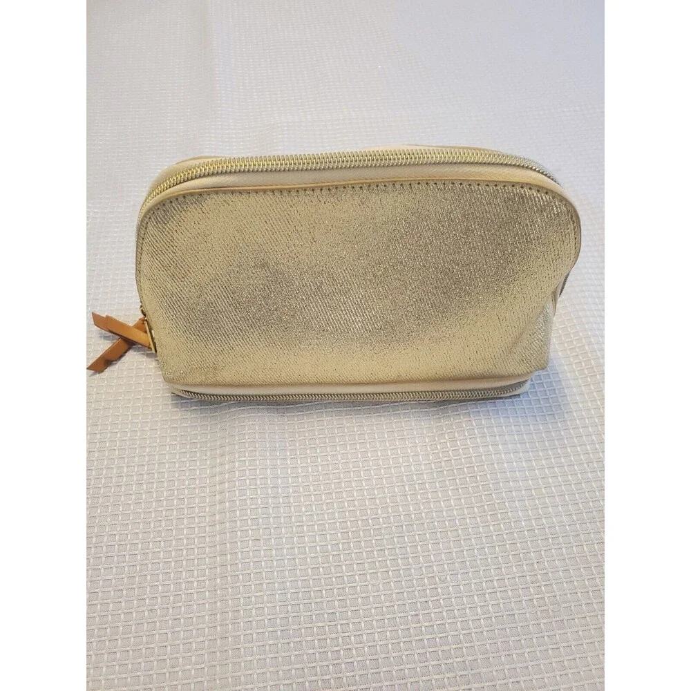 Anthropologie Artist Atelier Make Up Bag Emily Grady Dodge Gold NWOT